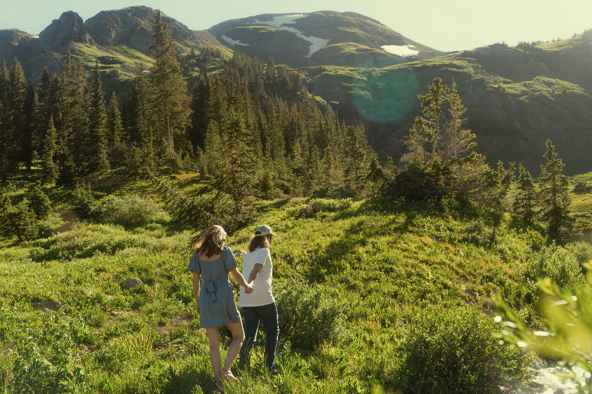 beautiful couple pose in the Colorado nature