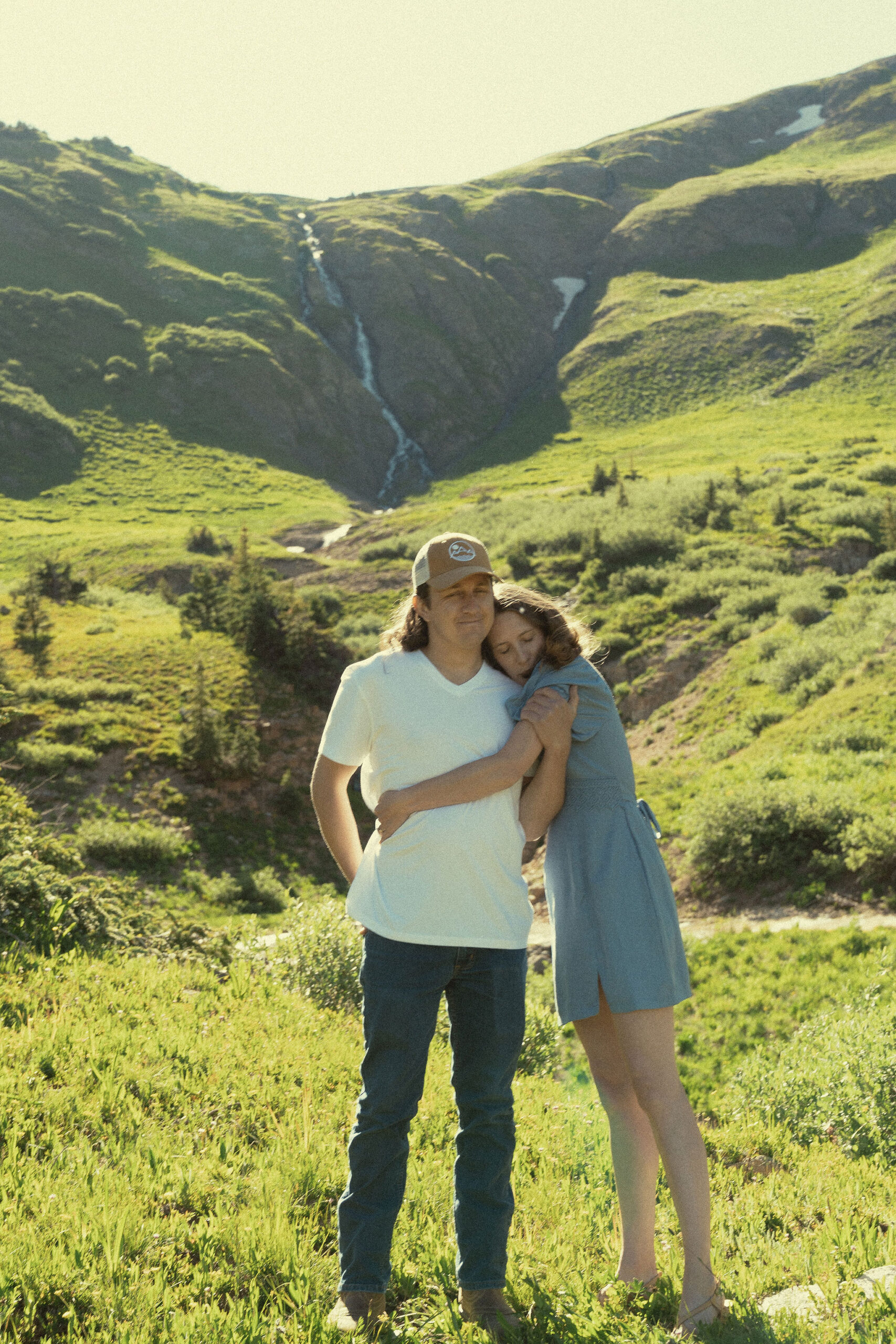 beautiful couple pose in the Colorado nature