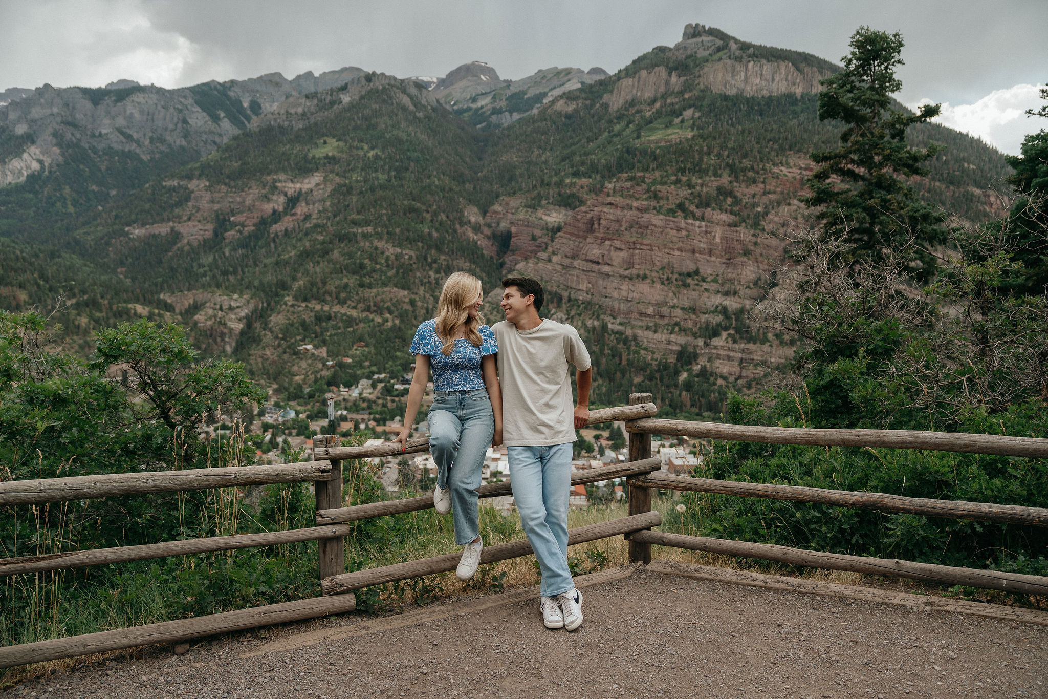 stunning couple pose in the mountains outside Ouray, Colorado! 