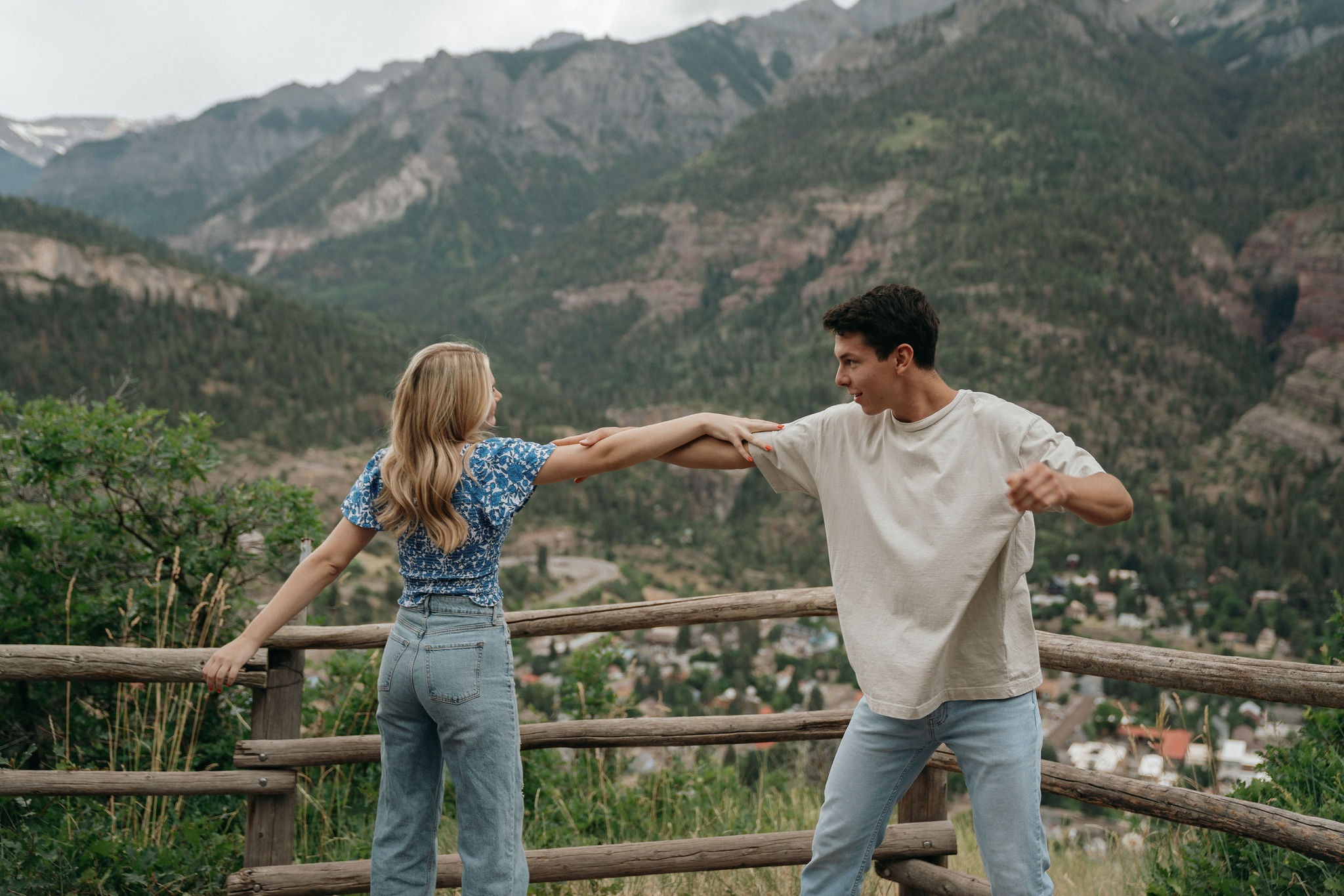 stunning couple pose in the mountains outside Ouray, Colorado! 