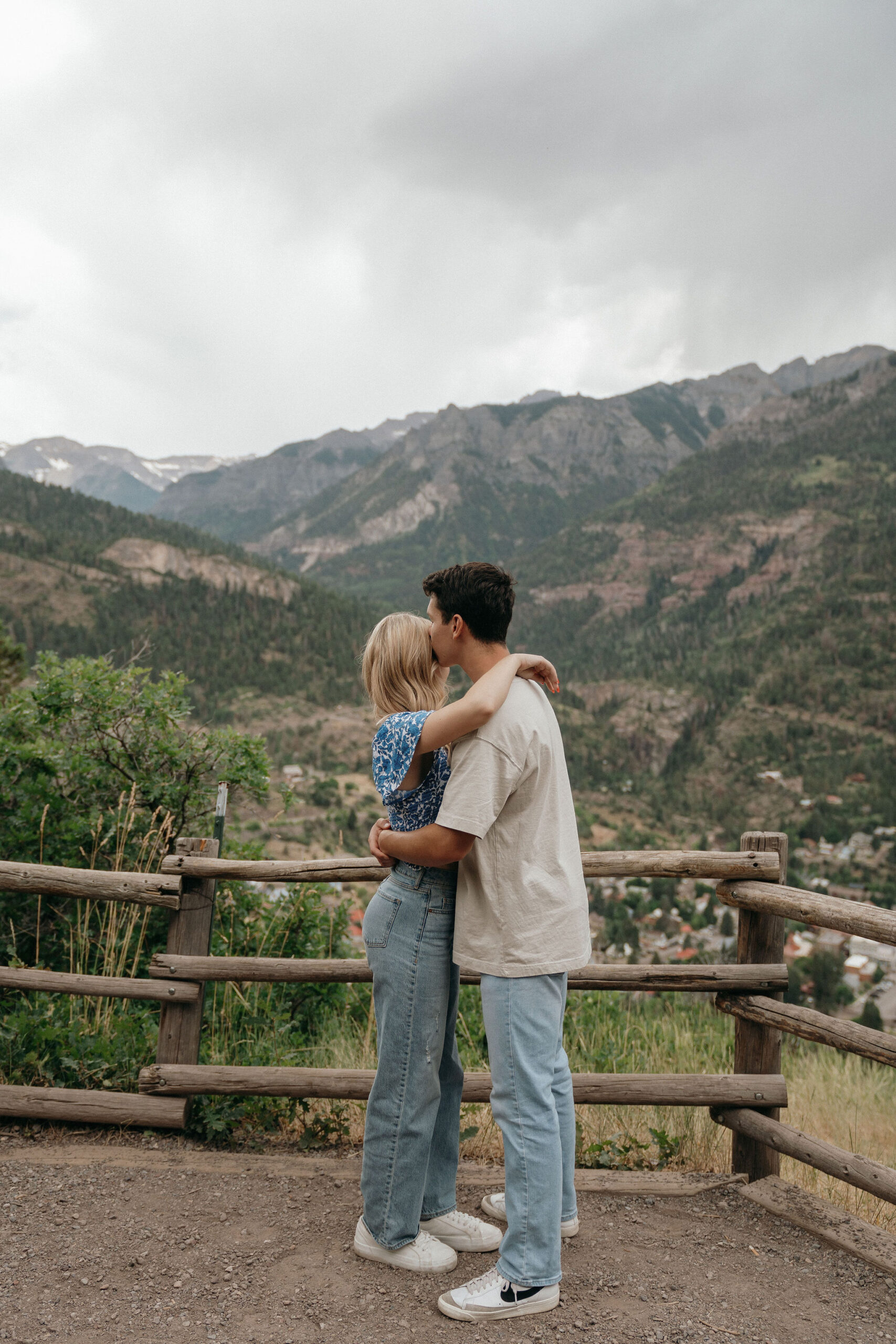 stunning couple pose in the mountains outside Ouray, Colorado! 