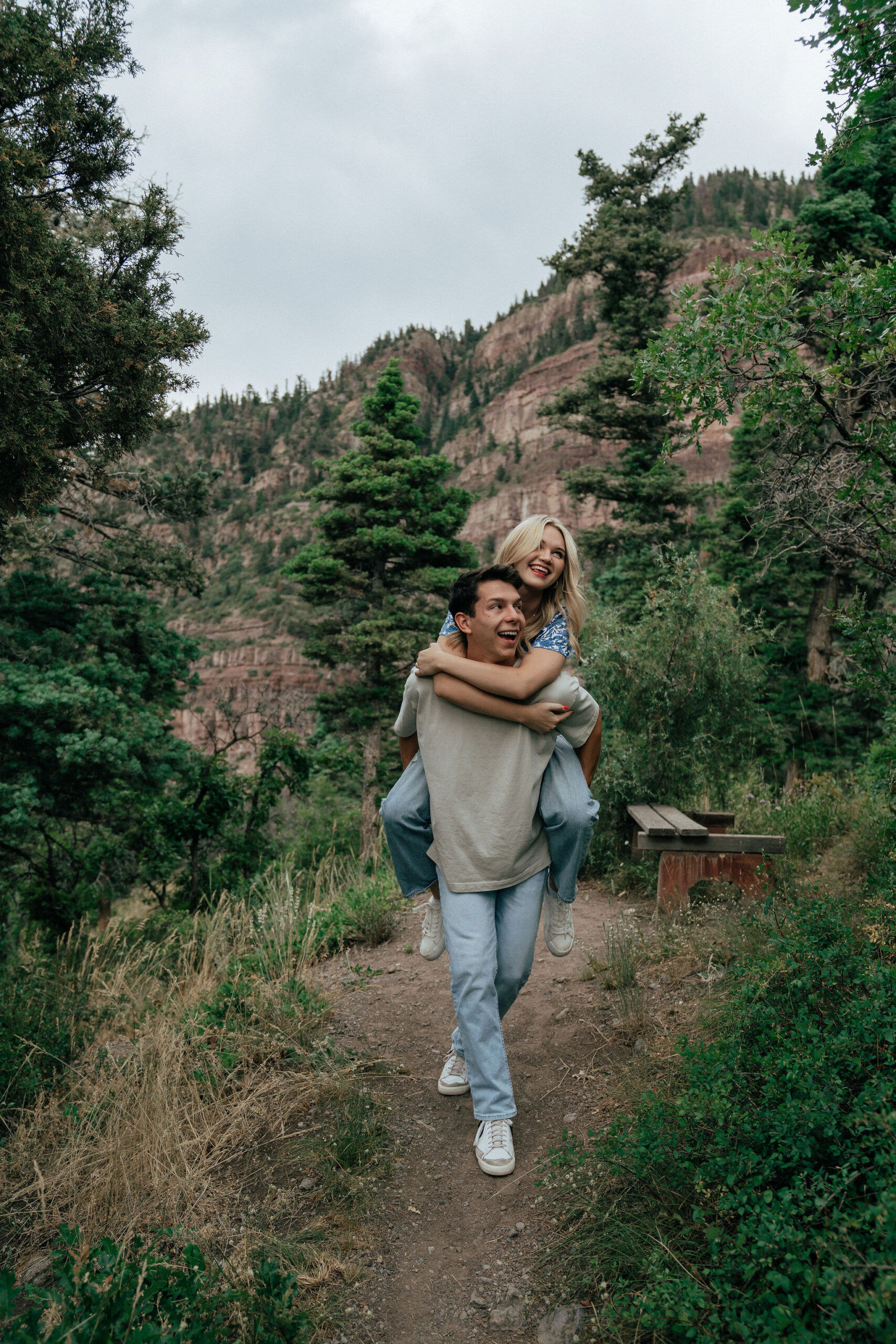 stunning couple pose in the mountains outside Ouray, Colorado! 