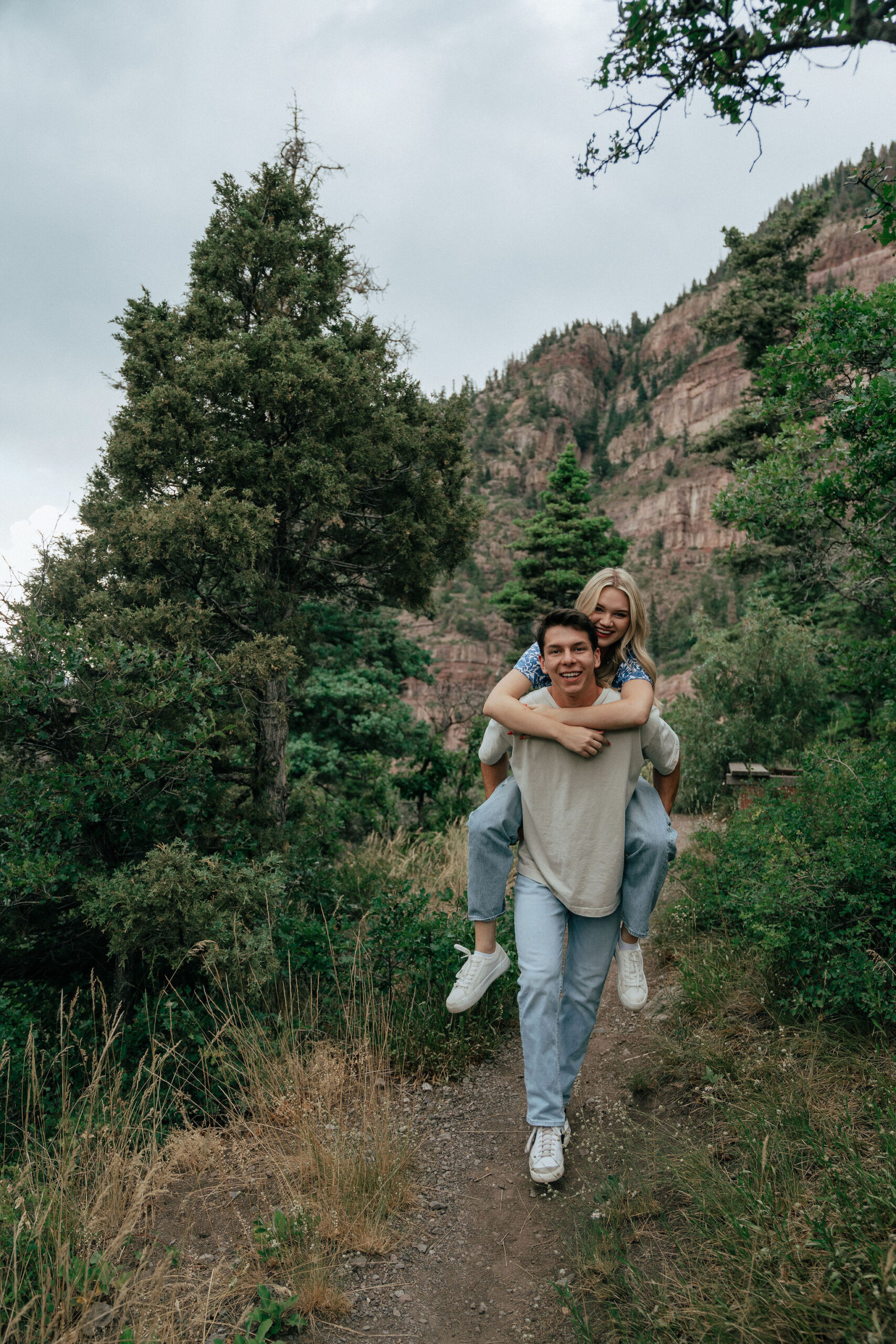 stunning couple pose in the mountains outside Ouray, Colorado! 