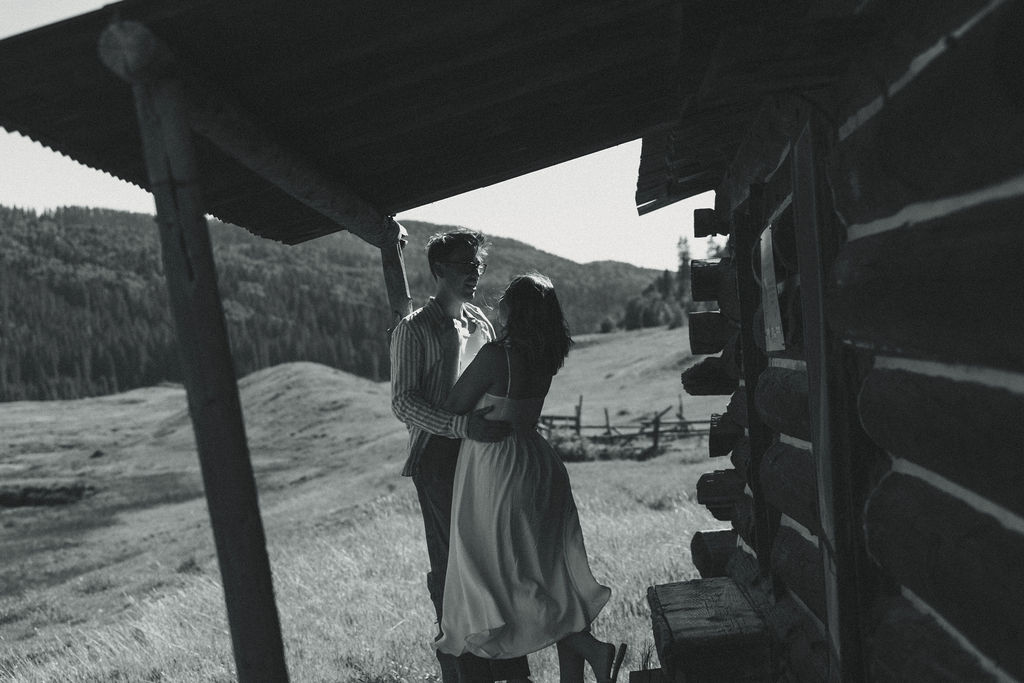 stunning couple share candid laughs and love during their Durango engagement photos