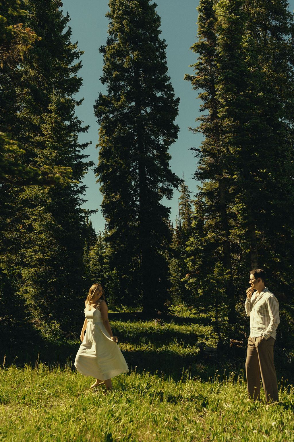 beautiful couple share loving moments in the forests around Durango, Colorado