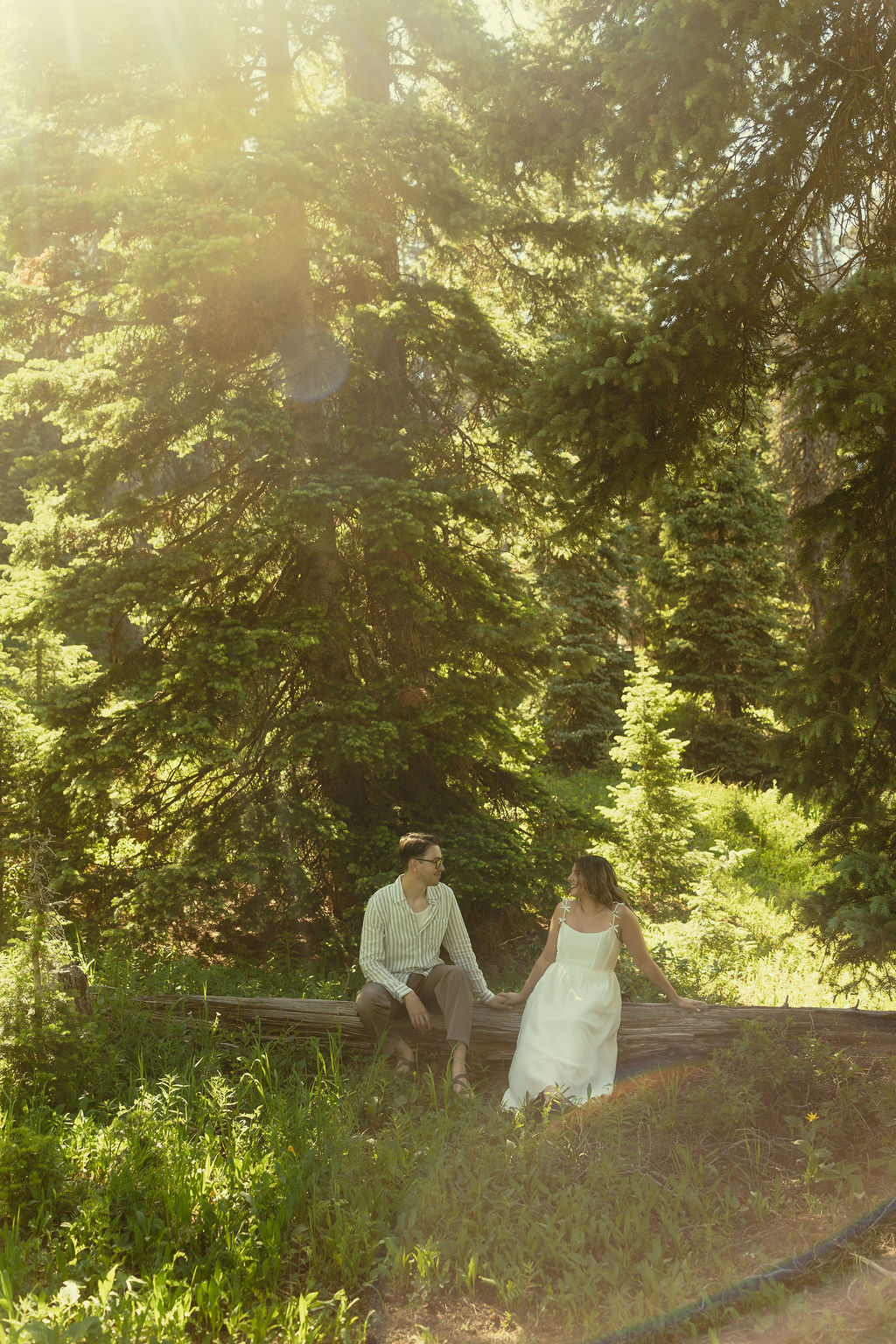 beautiful couple share loving moments in the forests around Durango, Colorado