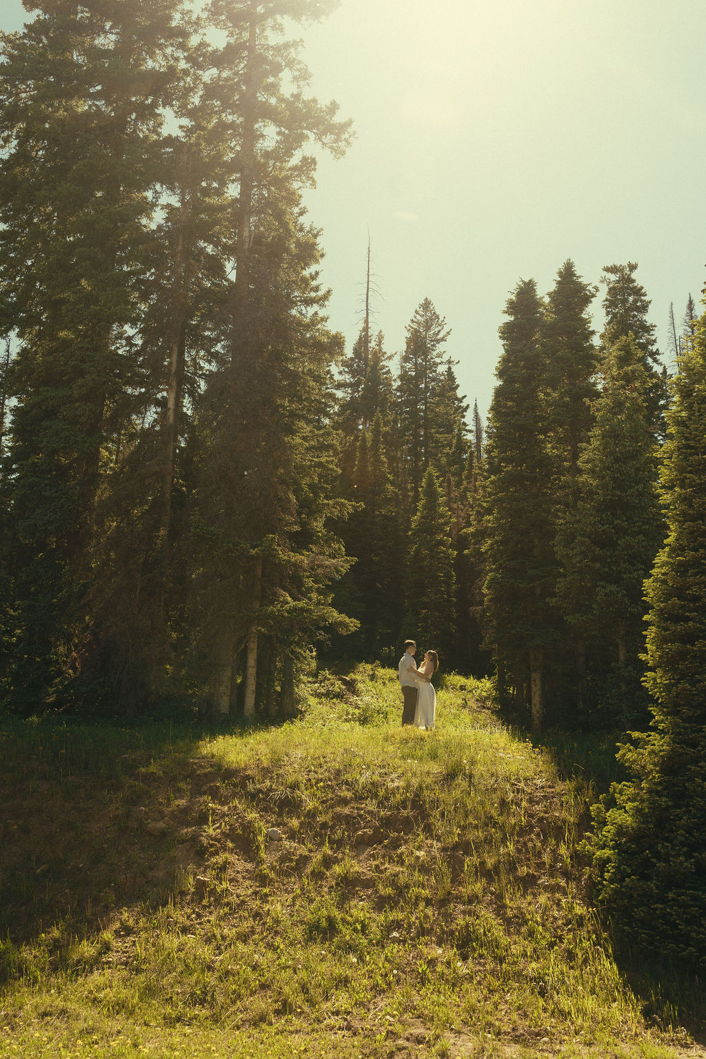 beautiful couple share loving moments in the forests around Durango, Colorado