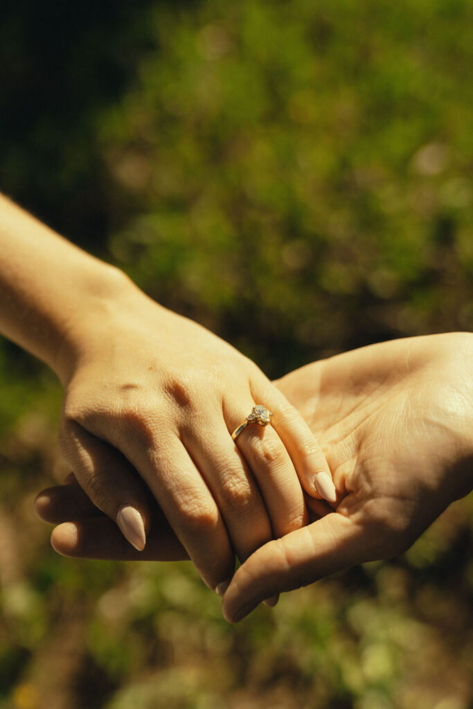 beautiful ring shot from a stunning Colorado engagement photoshoot