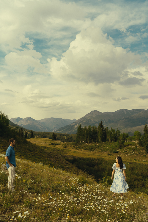 beautiful couple share intimate moments during their Molas engagement session