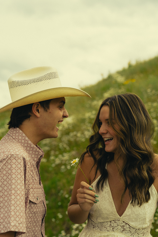 beautiful couple pose together during their stunning engagement shoot in Silverton, Colorado  