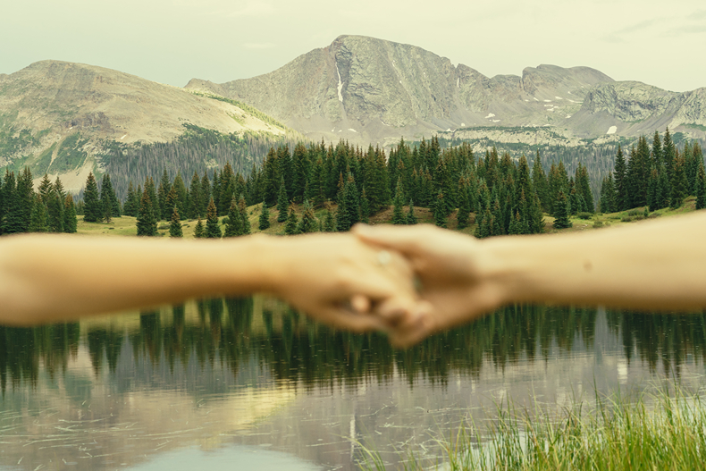 couple share candid moments together during their engagement session