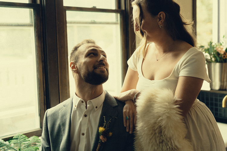 stunning bride and groom prepare for their beautiful Colorado wedding day