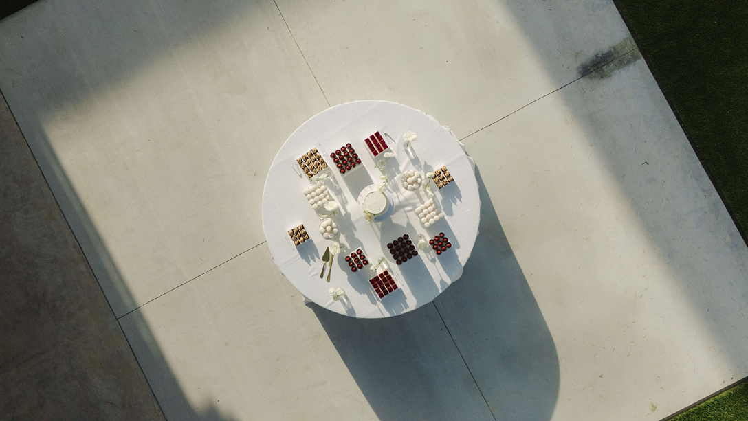 unique drone photo captures wedding details